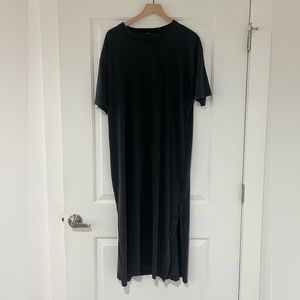 Slit Heavy Cotton Tee-Shirt Dress Women's